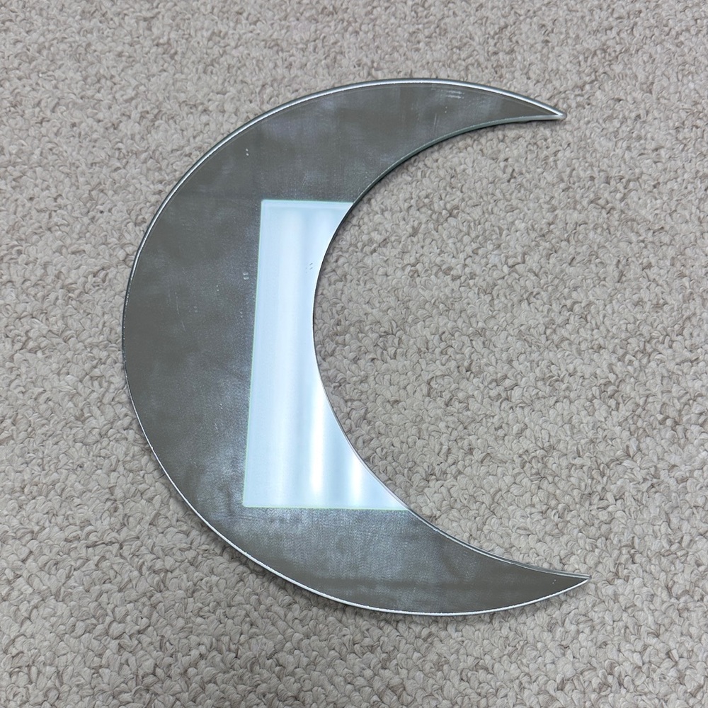 Crescent Moon Decorative Wall Mirror - Silver